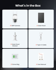 Certified Refurbished 3MP Outdoor Solar Powered Battery Security IP Cameras, 5200mAh Rechargeable Battery, 130° Ultra Wide Angle, Color Night Vision, Human & Vehicle Smart Detection, Two-Way Audio, Works with Alexa & Google