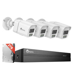 Camstro 4K PoE Security Camera System, 4 pcs Metal Casing Wired Cameras for Home Security Outdoor Indoor with 4K 8CH NVR, 2TB HDD for 24-7Recording, Human/Vehicle/Pet/Parcel Detection