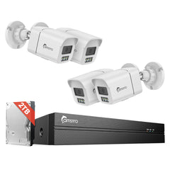 Camstro 4K PoE Security Camera System, 4 pcs Metal Casing Wired Cameras for Home Security Outdoor Indoor with 4K 8CH NVR, 2TB HDD for 24-7Recording, Human/Vehicle/Pet/Parcel Detection