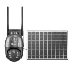 CAMSTRO 4G LTE Cellular Security Camera Wireless Outdoor, No WiFi 24H Continuous Recording Solar Powered 2K Cam, Pan and Tilt, AI Tracking Detection, 32G Local Storage(Included), Color Night Vision