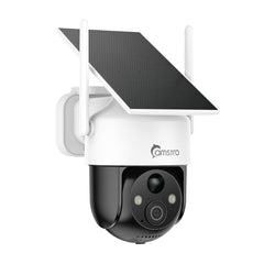 CAMSTRO 2PCS 4G LTE Cellular Solar Security Camera Wireless Outdoor, 2K Camera No WiFi Needed with SIM Card, 360° Full View, PIR Motion Detection & Siren, 2-Way Audio, Colour Night Vision, IP66 Waterproof
