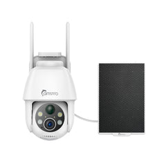 3MP Outdoor Solar Powered Battery Security IP Cameras, 5200mAh Rechargeable Battery, 130° Ultra Wide Angle, Color Night Vision, Human & Vehicle Smart Detection, Two-Way Audio, Works with Alexa & Google