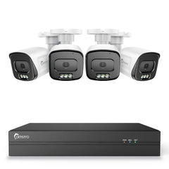 Camstro 4K 8-Channel POE CCTV Camera Security System, 4K NVR w/4 5MP IP Cameras, Color Night Vision, Customized Motion Area, Comprehensive Smart Detection, Two-Way Audio Intercom, IP67 Weatherproof