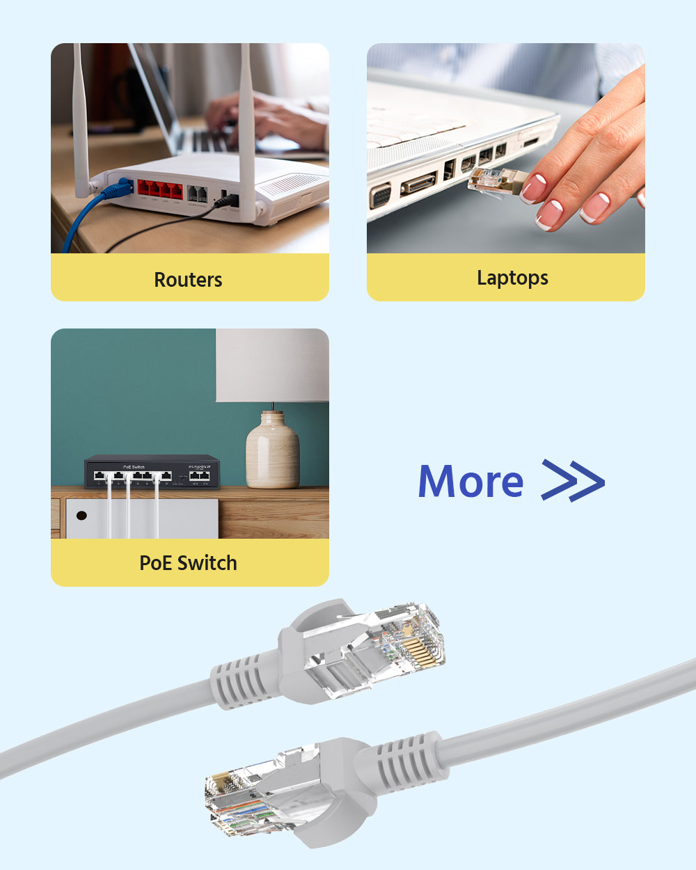 60/100 ft Ethernet Network Cables