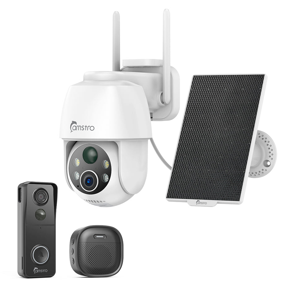3MP Outdoor Solar Powered Battery Security IP Cameras + 5MP